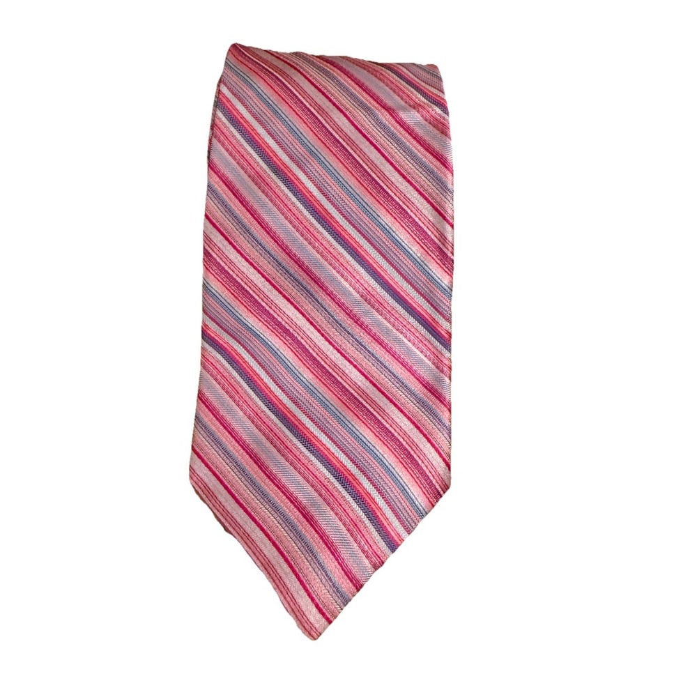 TED BAKER SILK TIE PINK Multicolor RIBBED STRIPES A WEDDING CLASSIC‎ H17